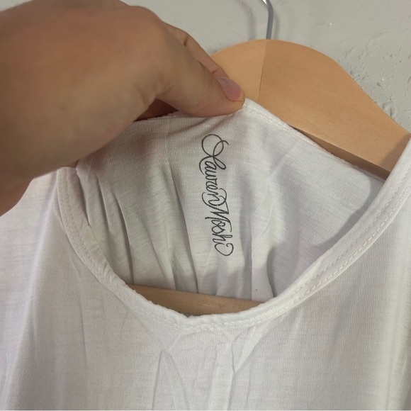 Lauren Moshi White Tank Top with Rainbow Hearts Pride LGBTQ+ Colorful Small - Picture 2 of 6